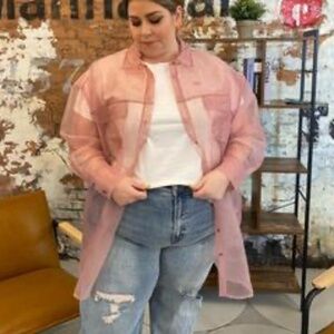 Nina Parker Organza Oversized Shirt Size 2X